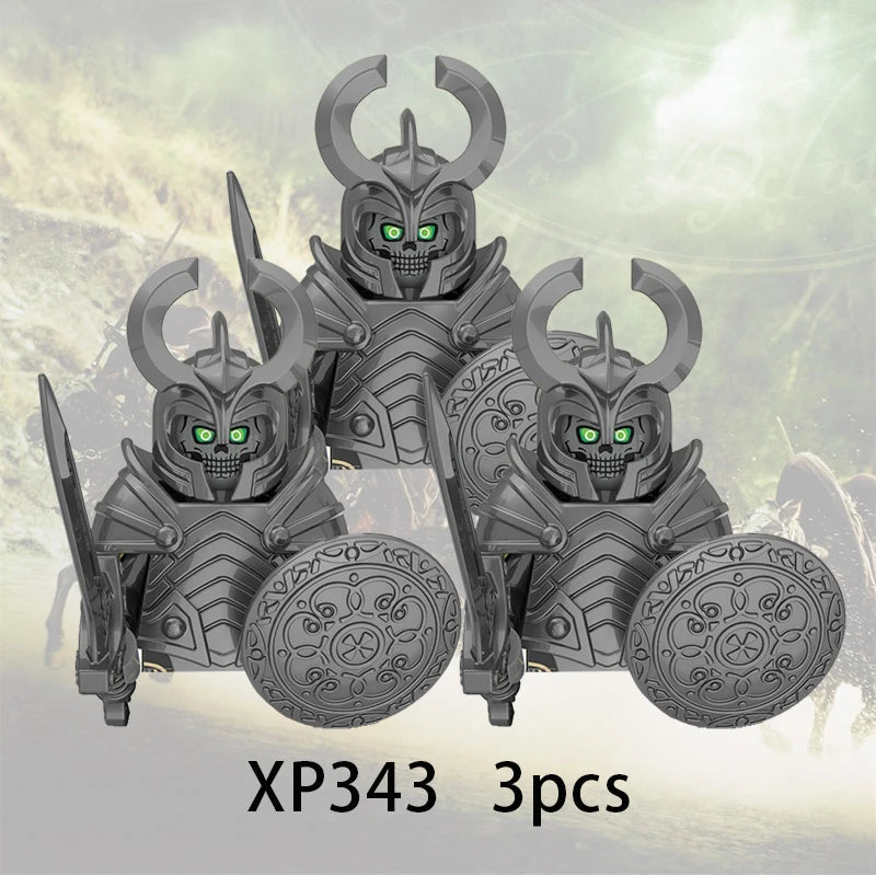 3pcs Lord Rings Elves Orcs Army Dwarf Rohan Mini Action Toy Figures Building Blocks Assembly Toys for Kids Birthday Gift