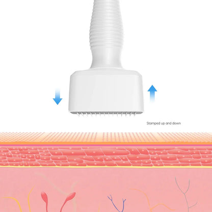 White 140Pins Derma Stamp Adjustable Needle Length 0.25mm Microneedle Real Needle Skin Care Beard Growth Scalp Hair Re-Growth