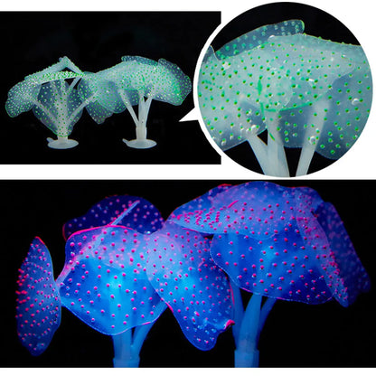Luminous Anemone Simulation Artificial Plant Aquarium Decor Plastic Underwater Weed Grass Aquarium Fish Tank Decoration Ornament