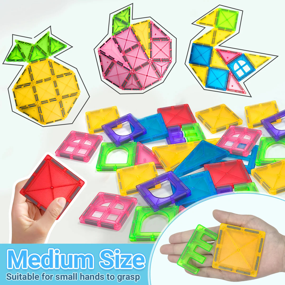 40/64/100PCS Magnetic Building Blocks Montessori  Educational Constructor Toys Set For Kids Game For Boys Girl Gifts