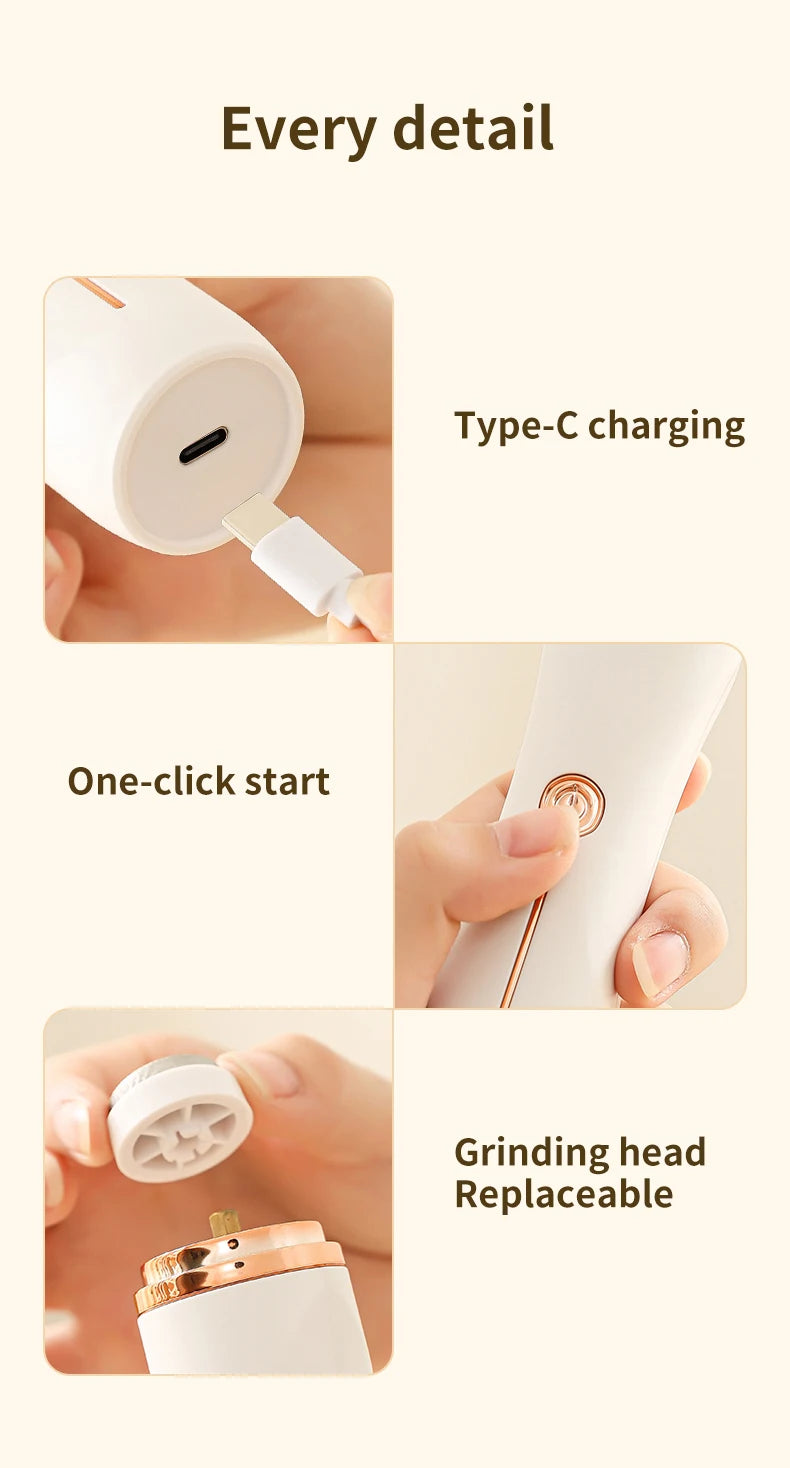 HOMEFISH Electric Foot Grinder Automatic Foot Callus Rubbing Pedicure Dead Skin Callus Remover for Foot Rechargeable Foot Beauty