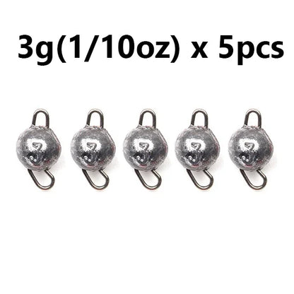 5pcs/lot Fishing Weight Sinker 3g-28g Deep Water Bullet Weight with Swivel Round Ball Sinkers Fishing Tackle Accessories