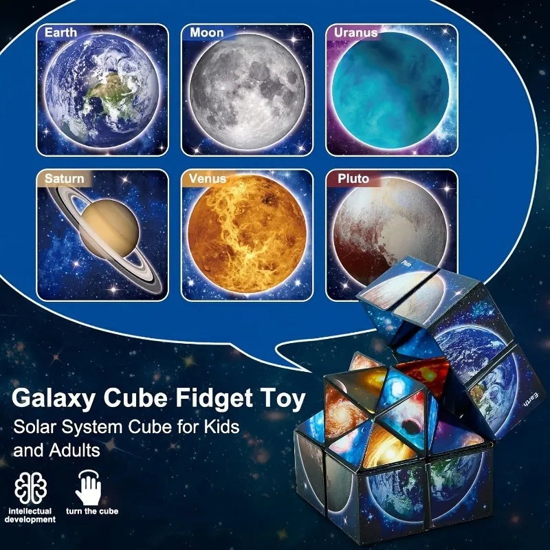 2 in 1 Star Sky Cube Magic Cube EDC Toy Infinity Cube Fidget Toy Puzzle Twist Toy Creative Decompression Plaything Birthday Gift