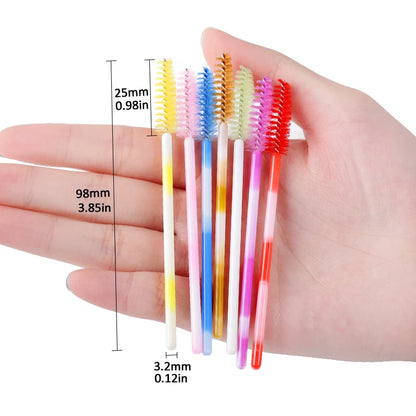 100/50pcs Christmas Eyelash Brush Tube Reusable Eyebrow Brushes Mascara Wand Dust-proof Storage Tubes Cosmetics Makeup Tools