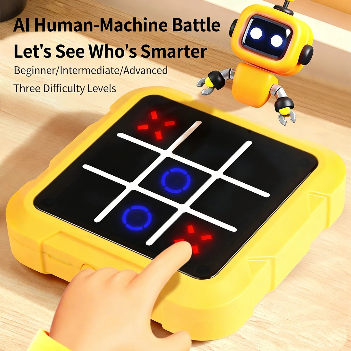 AI Electronic Chess & Tic Tac Toe Set-Educational Brain Teaser, Perfect Gift for Kids & Family Game Night