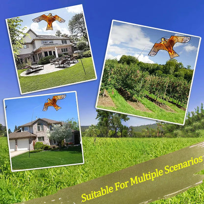 Outdoor Toys 47 Inch  Yellow Bird Scaring Eagle Kite Without Rod Good Flying For Garden/Orchard/ Farm