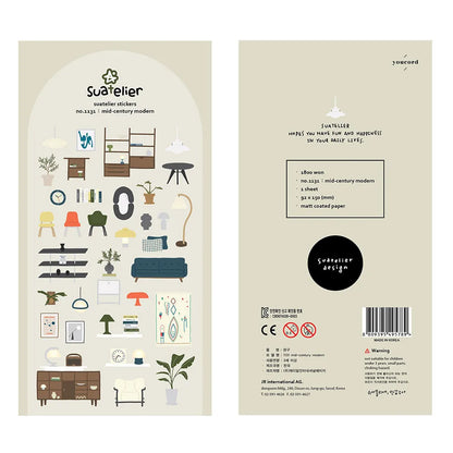 Korean Brand Suatelier Collection Daily Food Vlog Stickers DIY Scrapbooking Journey Diary Stationery Stickers Supplies