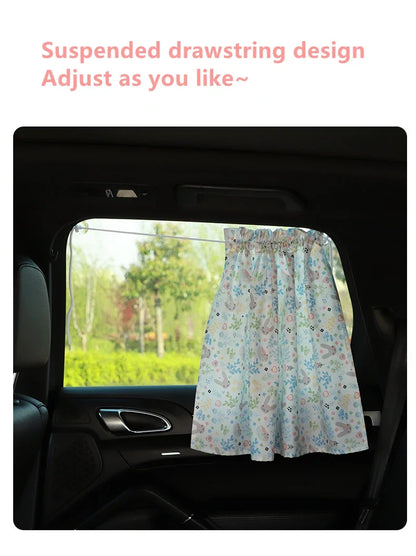 Suction Cup Curtain In The Car Window Sunshade Cover Cartoon Universal Side Window Sunshade UV Protection For Kid Baby Children
