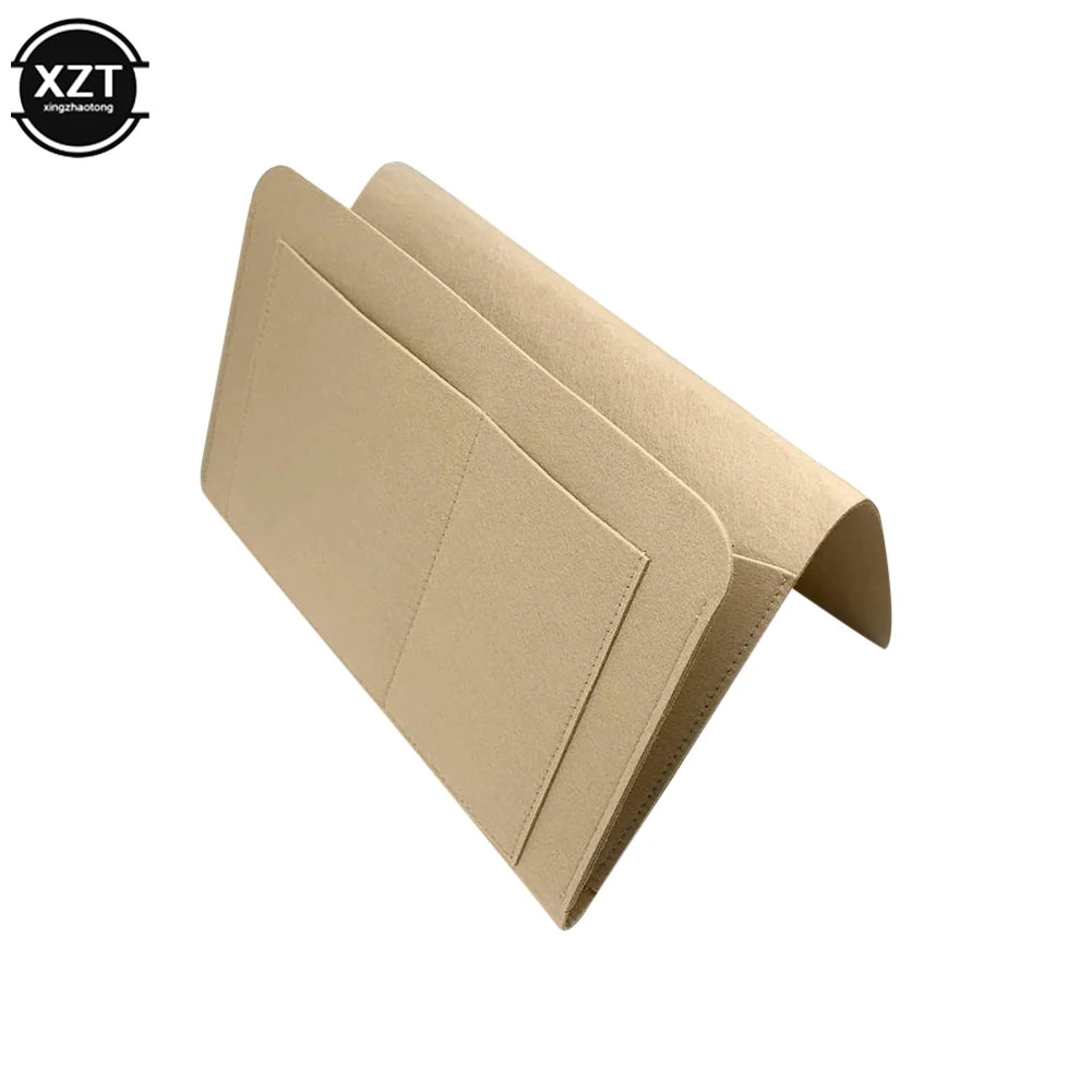 1pc Felt Bedside Storage Organizer Phone Book Magazine Holder Pockets Hanging Storage Bag Baby Tissue Box For Bed Sofa Side Pouc