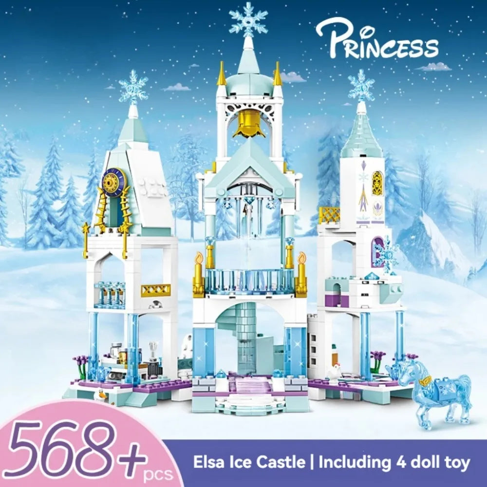 Friends Princess Luxury Ice Castles Building Blocks Playground House Movies Bricks Classic Figures Set Toy for Girls DIY Gift