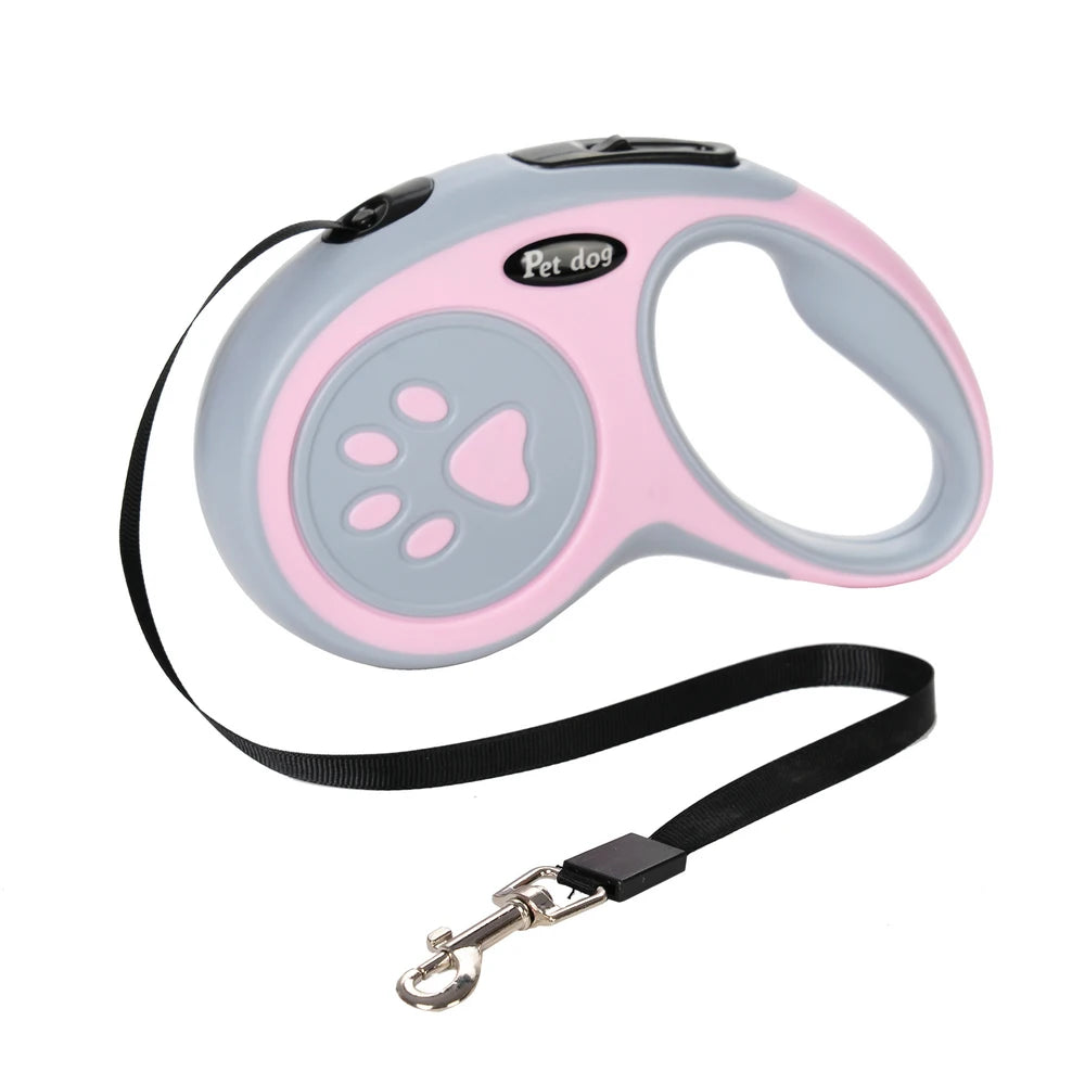 3M/5Metre Dog Leash Walking Automatic Pet Collar ABS Case Nylon Rope Dog Harness Dog footprint Puppy Dog Footprints Keychain