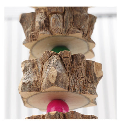 Natural Wooden Parrot Bird Toy Wood Parrot Chew Toy Chewing Cardboard Destroy Birds Toy Bird Cage Decoration Bird Supplies D9252