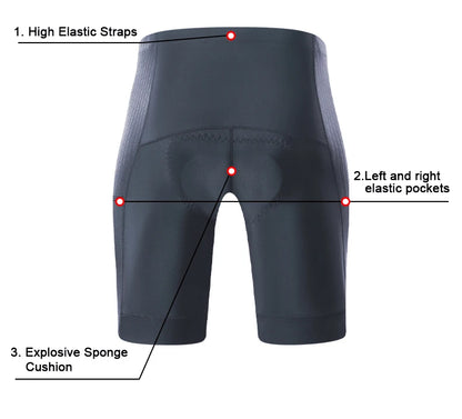 X-TIGER  Cycling Shorts Men Double Arrow Cushion Pad MTB Road Anti Slip Bike Shorts 7 Hours Ride Breathable Lycra Shorts
