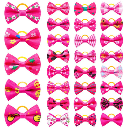 30PCS  Pet Dog Cat Puppy Grooming Bows Pet Hair Accessories Decorate Hair for Small Dog Hair Rubber Band Dog Supplier