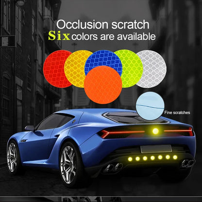 10pcs/set Car Bumper Reflective Safety Strip Stickers Car Circular Reflective Sticker Reflective Warning Safety Tape