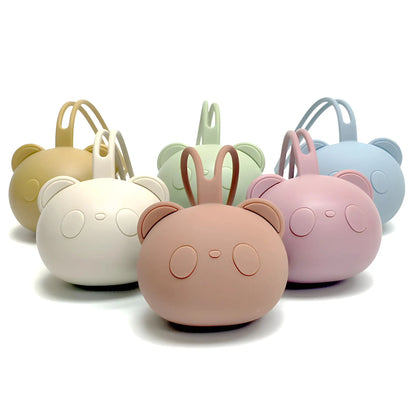 Bear Pacifier Bag Baby Soother Silicone Dust Organiser Bag Portable Baby Pacifier Chain Bag