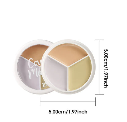 XIXI Pure Holding Makeup Three Color Concealer Spot Acne Print Repair Foundation Dark circles are not easy to stick powder