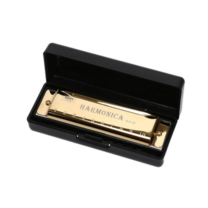 Harmonica Key of C 10 Hole Diatonic Harmonica C with Case for Beginner Students Kids Gift with Case