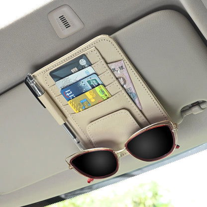 JFBONIN Car Visor Organizer Multi-Pocket Pouch Bag Card Glasses Storage Holder Scratch-resistant Auto Visor Holder For Car