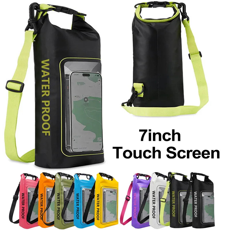 2L 5L Dry Bag Swimming Pack Touch Screen Outdoor Waterproof Kayak Storage Bag Trekking Drifting Rafting Surfing Boating Backpack