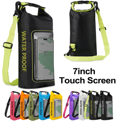 2L 5L Dry Bag Swimming Pack Touch Screen Outdoor Waterproof Kayak Storage Bag Trekking Drifting Rafting Surfing Boating Backpack