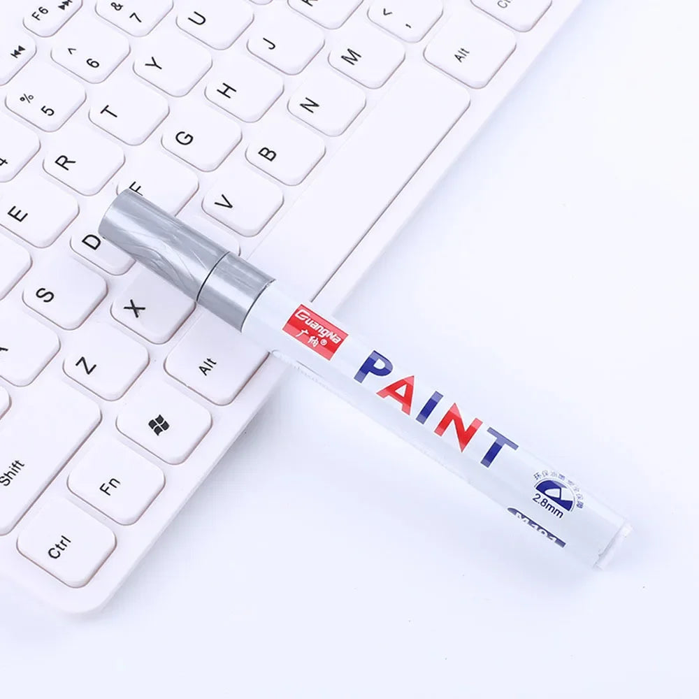 Car Paint Pen Waterproof Car Wheel Tire Oily Painting Mark Pen Auto Rubber Tyre Tread CD Metal Permanent Paint Marker