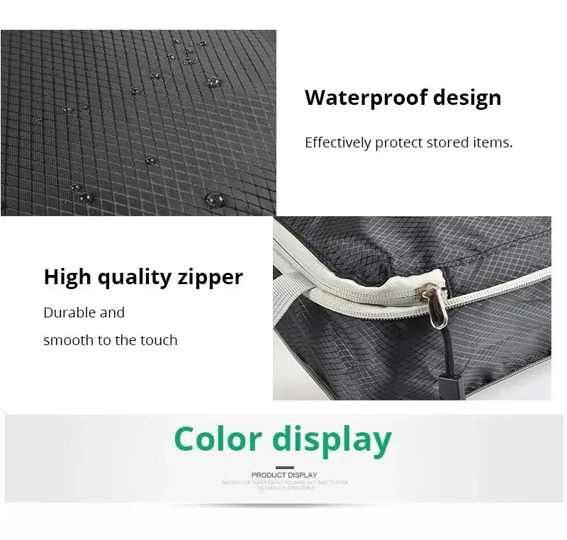 3Pcs/set Black/Blue/Grey Compressible Travel Storage Bag Portable Large Capacity Storage Bag Suitcase Luggage Packing Cubes