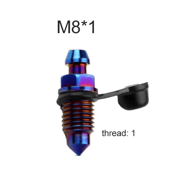 Motorcycle Brake Pump Calipers Exhaust Bleed Screw with Rubber Dust Cap for Moped Scooter M8 M10 1.25 1.0 Picth