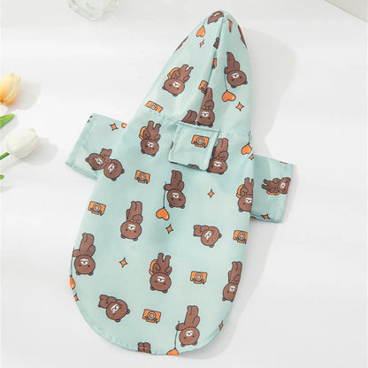 Cartoon Printed Dog Raincoat for Small Dogs Waterproof Pet Clothes Poodle Puppy Pomeranian Raincoats chubasquero para perros