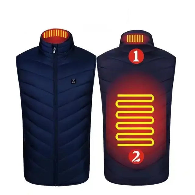 USB Heated Vest Winter Warm Hiking Heated Jacket Vest Outdoor Sports Men Ski Warming Heating Thermal Clothing