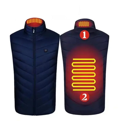 USB Heated Vest Winter Warm Hiking Heated Jacket Vest Outdoor Sports Men Ski Warming Heating Thermal Clothing