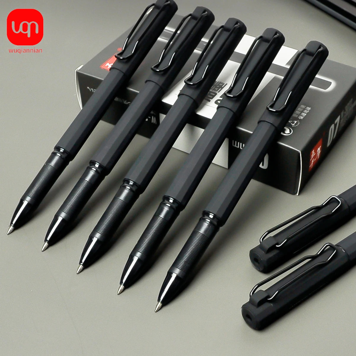 WQN-2/5/10PCS Simple Black Gel Pens, Smooth Writing, Comfortable to Hold, Signature Pens for School and Office Supplies