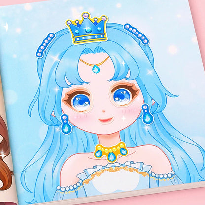 1set Toy Puzzle Stickers Reusable for Girls Cartoon Princess Make a Face Stickers Handicrafts Creative Kids Stickers
