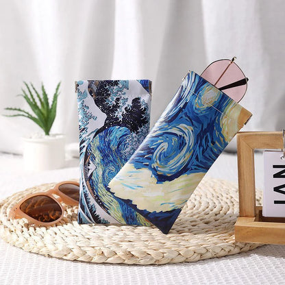 Fashion women's portable printed glasses storage bag Travel sunglasses Sunglasses portable shrapnel automatic closure storage bo