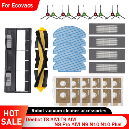 Accessories For ECOVACS Deebot T8 AIVI N8 Pro AIVI N9 N10 N10 Plus Side Brush,Main Brush,  Filter, Dust Bag,Hepa Filter