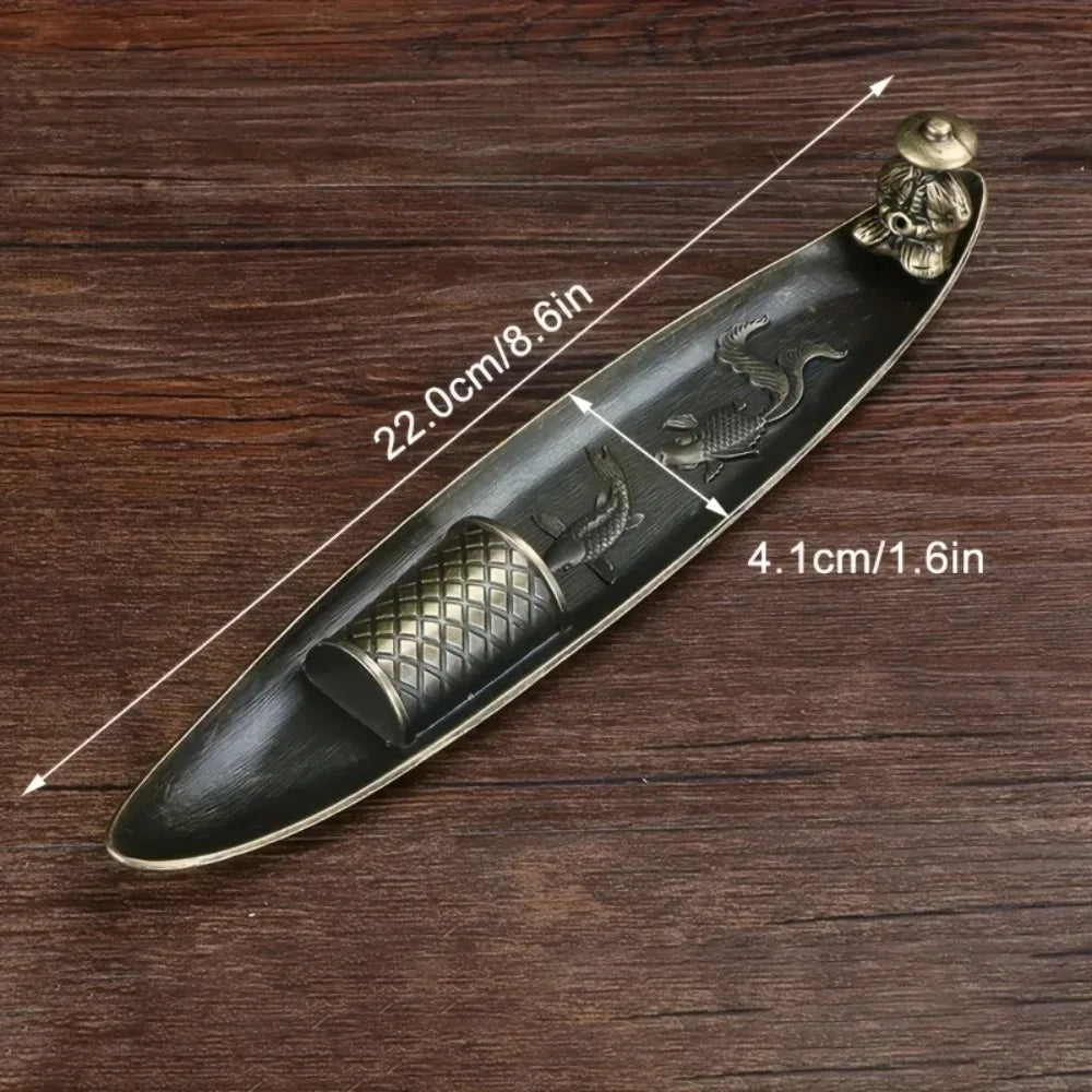 Creative Incense Holder Aromatherapy Ornament Incense Holder Boat Old Men Fishing Japanese Style Incense Stick Burner Home Decor