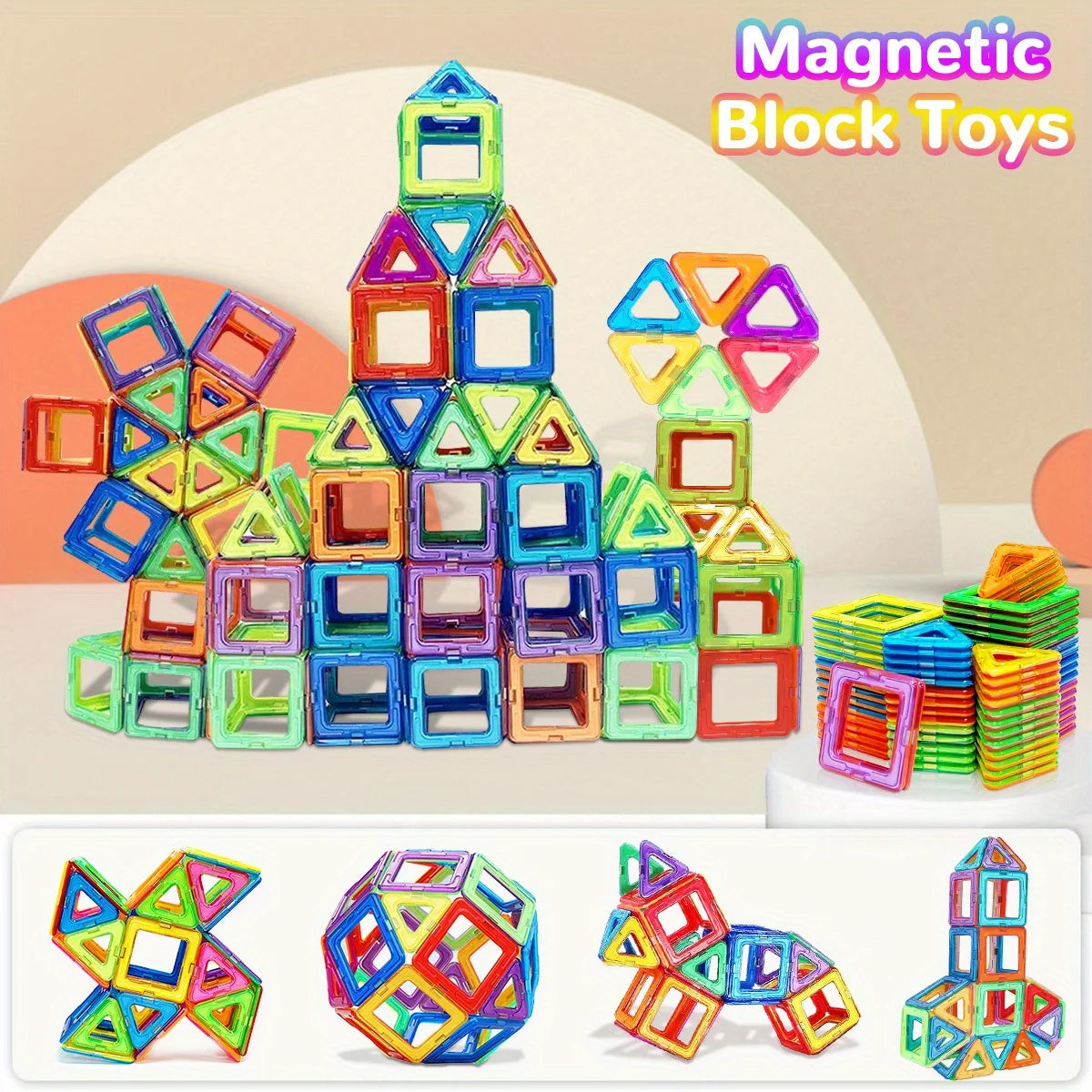 Magnetic Blocks Building, Improve Creativity Hands-On Ability 3D Puzzle Design Toy, for 3 - 6 Years Old Birthday Halloween Gift