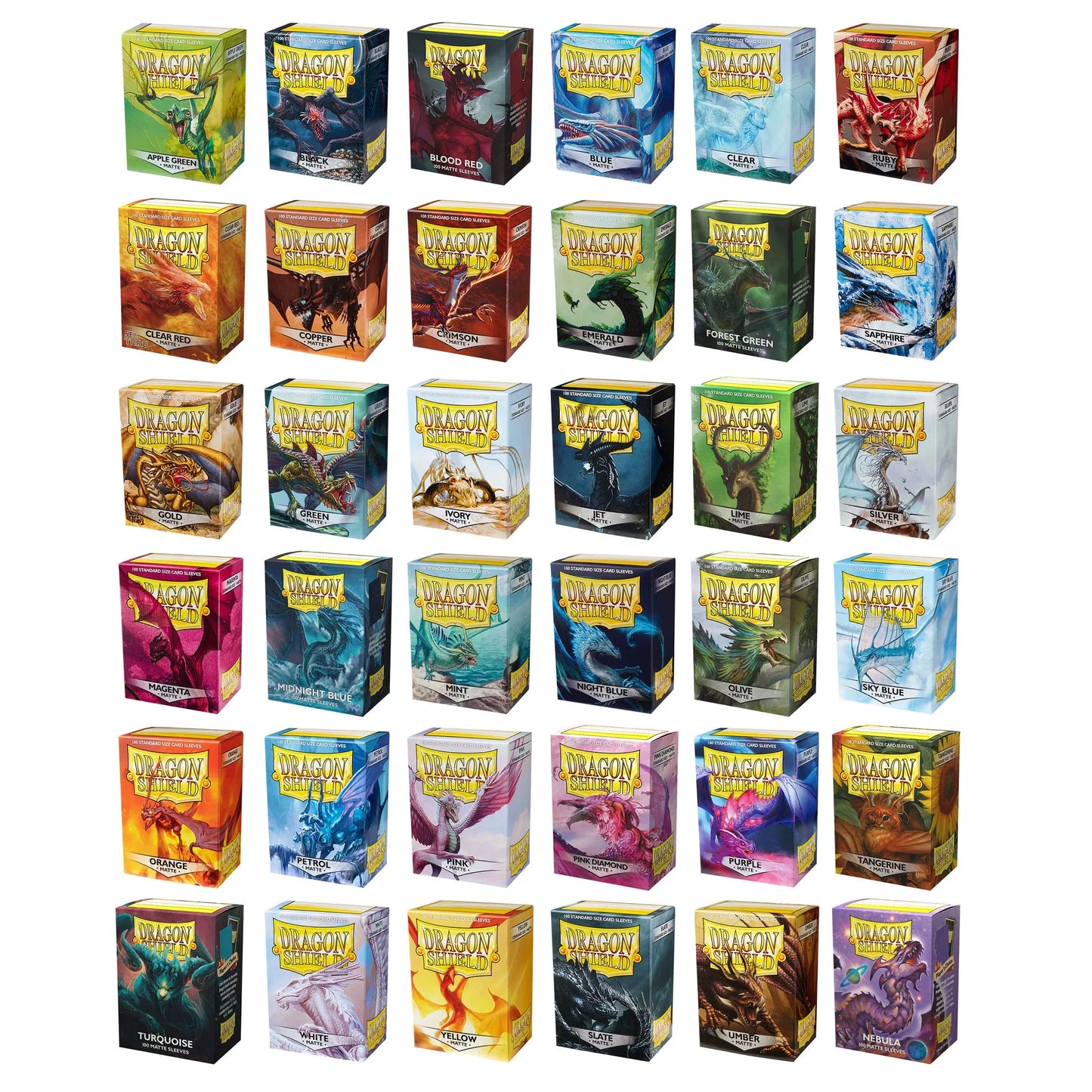 100 PCS/Box 66*91mm Multicolor Dragon Shield  Matte Cards Sleeve  Cover Cards Protector for PTCG/Star Cards/MGT