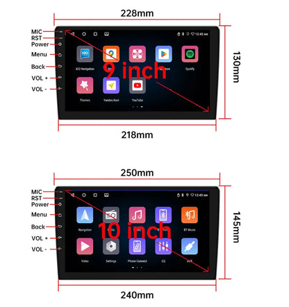 7 9 10"2 Din Car Audio Android 13 Android auto Wireless Carplay 64G Automotive Multimedia Player BT GPS Car intelligent Systems