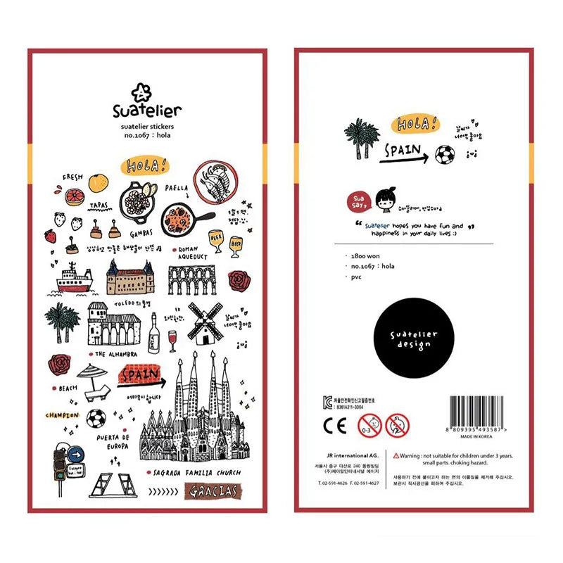 Korean Import Suatelier Travel Home Life Study Friend Stickers Scrapbooking Diy Journaling Diary Stationery Sticker School Gift