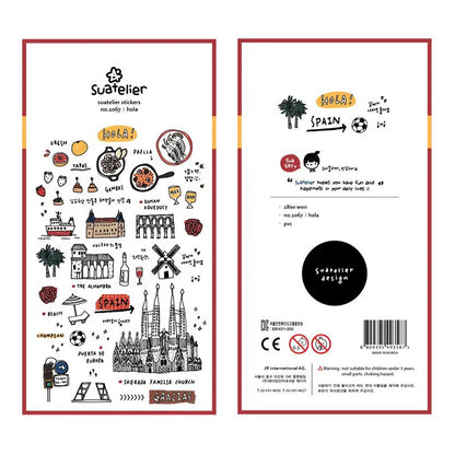 Korean Import Suatelier Travel Home Life Study Friend Stickers Scrapbooking Diy Journaling Diary Stationery Sticker School Gift