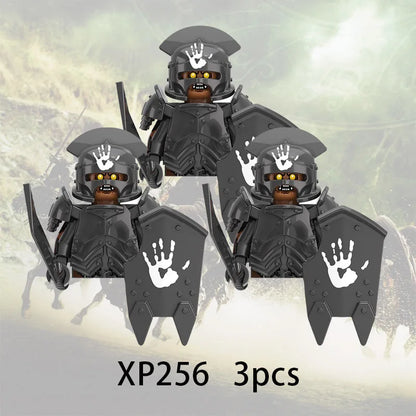 3pcs Lord Rings Elves Orcs Army Dwarf Rohan Mini Action Toy Figures Building Blocks Assembly Toys for Kids Birthday Gift
