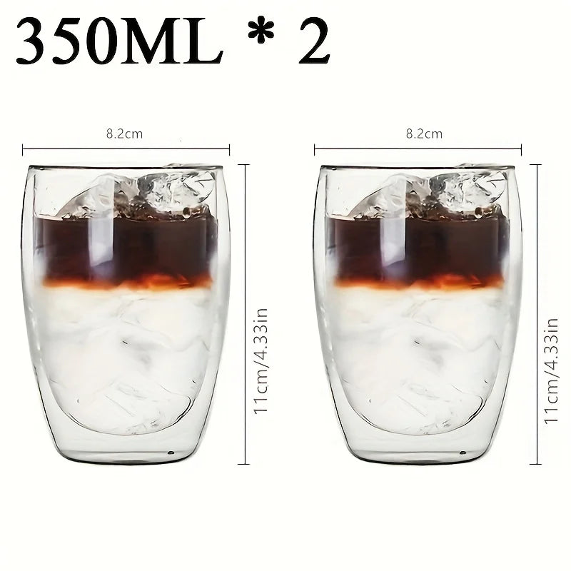 Double Wall Glass Cup Heat Insulation Transparent Handmade Tea Drink Cups MINI Whisky glasses Espresso Coffee Mug