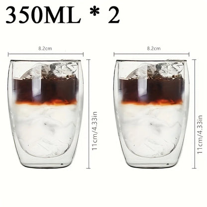 Double Wall Glass Cup Heat Insulation Transparent Handmade Tea Drink Cups MINI Whisky glasses Espresso Coffee Mug