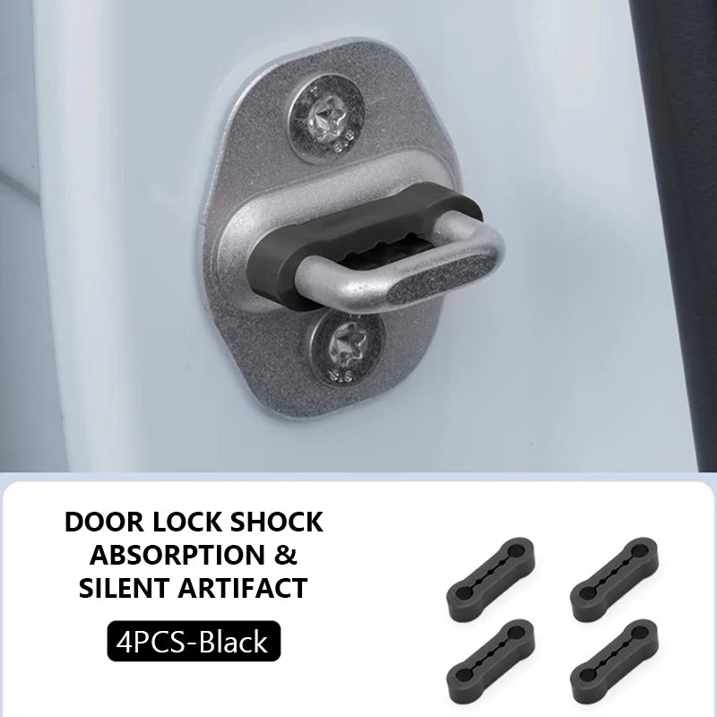 4pcs Car Door Shock Absorber Universal Car Door Buckle Soundproof Deadener Damper Cushion Anti-Vibration Buffer Pad