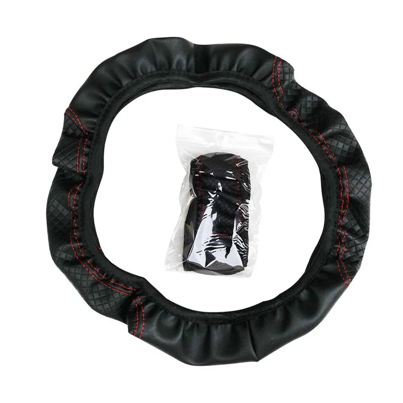 37/38cm Automobile universal steering wheel cover non-slip car steering wheel cover non-slip embossed leather Car-styling