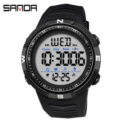 SANDA Brand Military Sport Watch Mens Clock Fashion Digital Wristwatch Shockproof Countdown Watches Waterproof Hour Bracelet