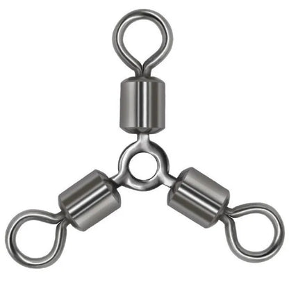 20Pcs 3 Way Fishing Connector Brass Alloy Bearing Rotating Fishing Hook Connecting Ring 2#-12# O-Type 3 Way Bait Fishing Tool
