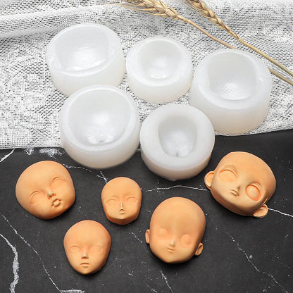 3D Baby Face Silicone Molds Human Facial Mould DIY Doll Modified Polymer Clay Fondant Cake Decor Action figure Handmade Mold