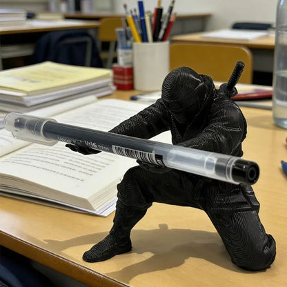 Desktop Art 3D Printed Ninja Pen Holder Unique Figurine Stationery Organizer Pencil Figurines Desk Decor Craft For Pen Storage